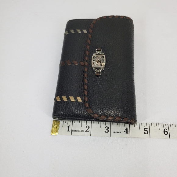 Vtg Brighton Black Pebble Leather Clutch Organizer Wallet 7 Pocket, 8 Card EUC. - Picture 3 of 16